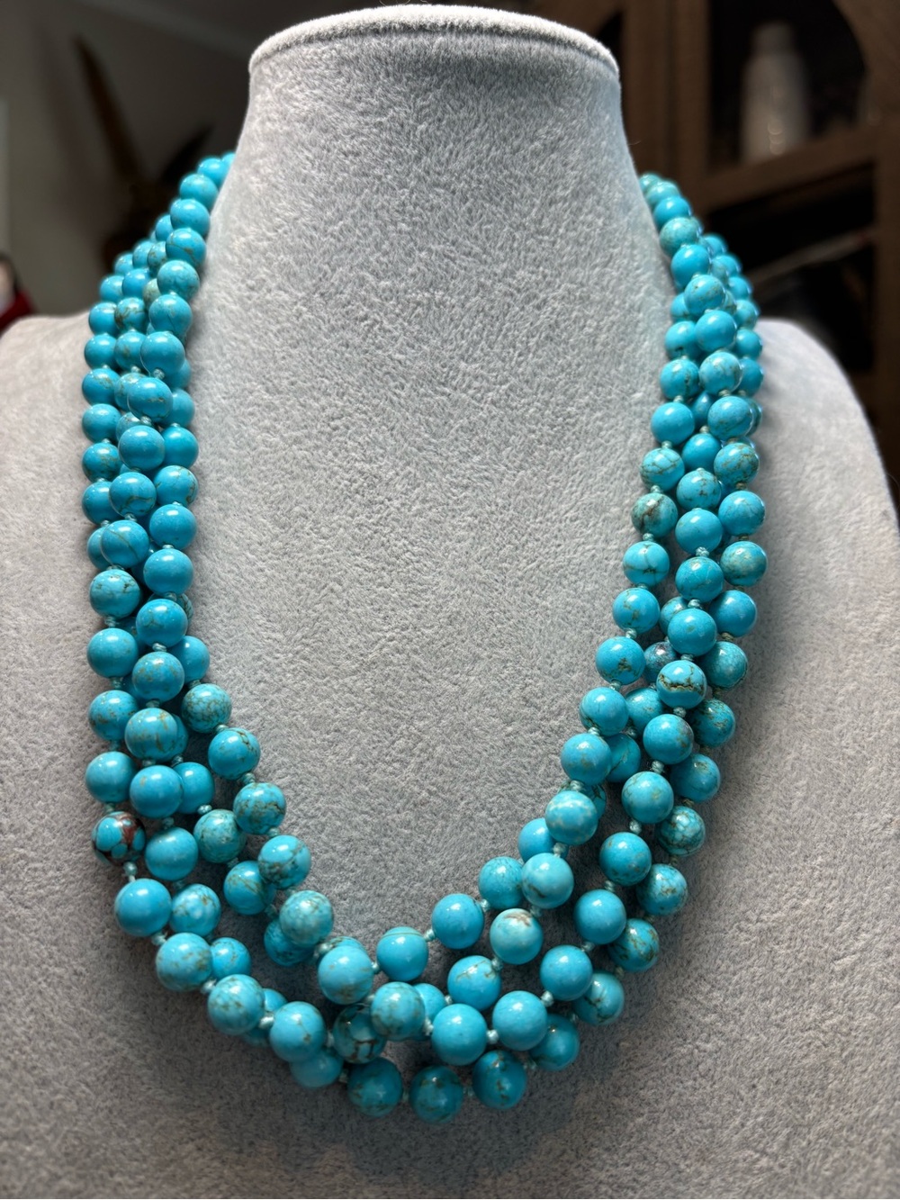Turquoise Bead Multi-Strand Necklace - Women Jewelry